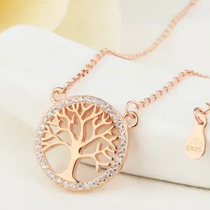 Csja — collier en argent Sterling 925 avec Double pendentif, multicolore, cristal d'autriche, chaînes avec pendentif d'arbre de vie, beaux bijoux fins