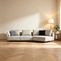 Ensemble de canapé-lit en cuir véritable durable avec rembourrage en éponge, forme carrée, design moderne, structure solide, conserve son aspect pendant des années