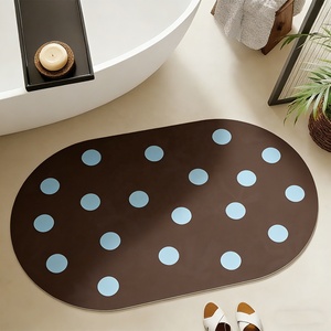 Keset Penyerap Pola Kotak-kotak Polka Dot Berwarna-warni Kain PU PVC Dekorasi Rumah Ruang Tamu Kamar Mandi Keset Pintu - Product Image 1