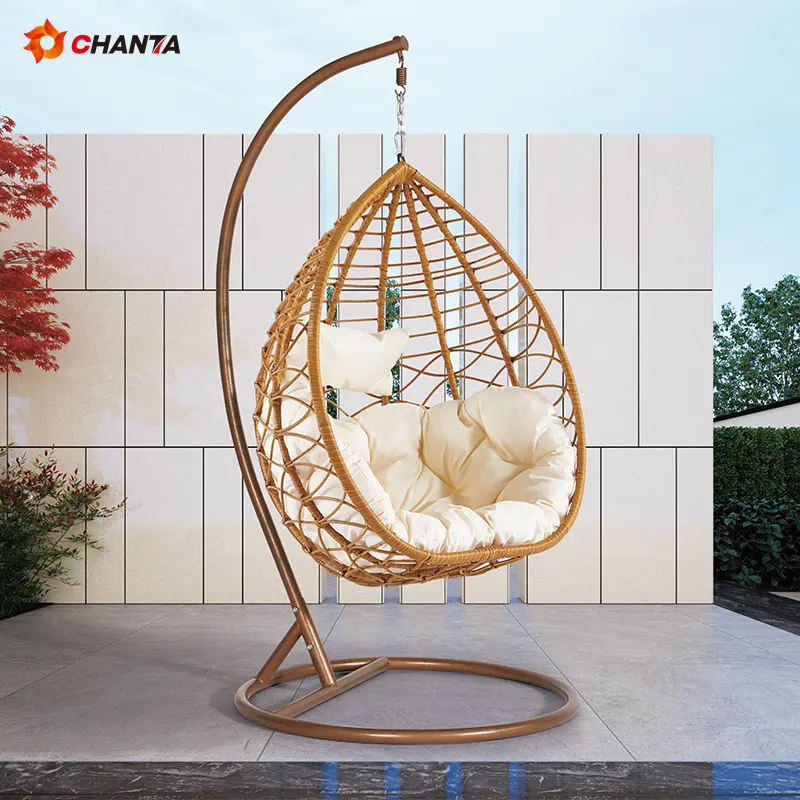 Standing Egg Chair Swing Pillow Black Hanging Chairs Single Patio Swings Balcony Ceiling Rocking Cushion