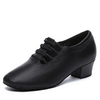 Chaussures de danse latine en cuir véritable, doublure en coton, talon plat confortable, pour salsa, bachata, danse sociale et formation des enseignants - Grande Vente