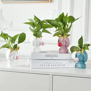 Vaso de flores de resina para decoração, casa, acessórios, vaso de flores, potes feminino, rosto, silicone, planta, escritório, mesa, plantador de cabeça para meninas