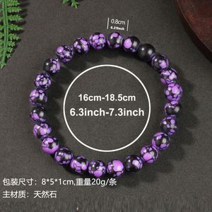 Purple Agate <b>Bracelet</b> for Women Natural Agate Stone <b>Beads</b> Handmade Jewelry Gift Meditative Reiki <b>Bracelet</b> for <b>Men</b> - Product Image 4