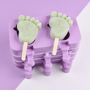 Silikovove cartoon <b>silicone</b> cream mold, multi-shaped ice popsicle making <b>tool</b>, with lid and stick - Product Image 4