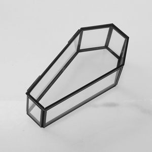 Boîte à bijoux de luxe en forme de cercueil, terrarium en verre transparent avec couvercle à charnière pour ranger bagues, boucles d'oreilles, bracelets, colliers et souvenirs - Product Image 1