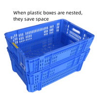Caisse empilable en plastique rigide de haute qualité 600*400*200 pour le stockage de légumes, fruits, viande et usages multiples