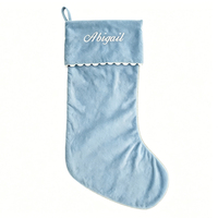 Chaussettes de Noël en velours vierges élégantes, personnalisables par broderie, pour décoration festive de la maison et cadeau