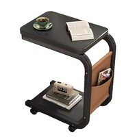 Table d'appoint multifonctionnelle minimaliste mobile avec roulettes, petite table basse, bureau de canapé, étagère de rangement pour chambre et salon