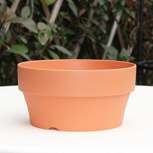 Vaso per Fiori in Plastica per Interni ed Esterni, Vaso in Ceramica Semplice per Piante Grasse, Imitazione Argilla, Ciotola Rotonda in Plastica Spessa - Product Image 3