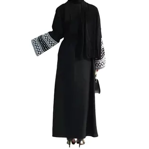 Vestido maxi de noite feminino elegante com decote em V de veludo miçangas de alta qualidade, moda feminina por atacado, 2024