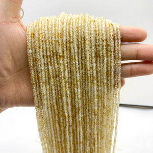 थोक प्राकृतिक अर्ध-कीमती पत्थर ए 2*2 मिमी बीड, गहने उत्पादन के लिए साइट्रीन घन बीड - Product Image 1