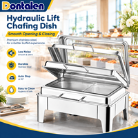 Buffet-Speisenwärmer Quadratisch Edelstahl Chafing Dish mit Glasdeckel Elektrisch oder Brennstoffbeheizt für Restaurant Hochzeit Buffet