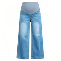Jeans de maternité modernes pour femmes, coupe large, extensibles, en denim, style décontracté pour tous les jours