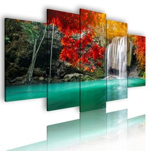 Impresión en Lienzo, Arte de Pared, Decoración del Hogar, 5 Piezas, Rosa Moderna Modular, Decoración Musulmana Taobao, Pintura al Óleo de Flores en 3D - Product Image 2