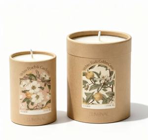 Scented Candle <b>White</b> Paper Tube Packaging Recyclable Cylindrical <b>Box</b> for Home Fragrance - Product Image 1