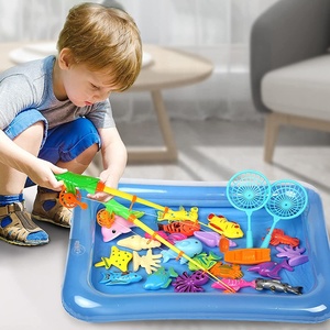 <span class=keywords><strong>Jeu</strong></span> de pêche magnétique en nylon, <span class=keywords><strong>poisson</strong></span> flottant dans la mer, sacs de rangement portables, baignoire, animaux colorés avec filet - Product Image 2