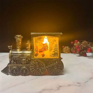 Nuevos Adornos Decorativos Navideños, Tren de Plástico con Luces LED a Pilas de Santa Claus, Regalos de Luces Nocturnas - Product Image 4
