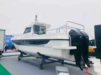 Yacht de sport de luxe personnalisé de 10,6 m, cabine, vitesse de 40 nœuds, moteur hors-bord, construction en fibre de verre en V profond pour la pêche et les loisirs