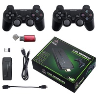 Console de jeu TV sans fil HYT M8 4K, manette portable 2,4 GHz, mémoire 64 Go, boîte noire en ABS, joystick USB 2 pièces + jeux