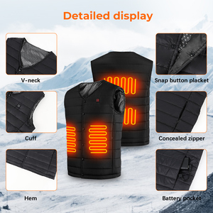 Ultra Lightweight V Neck Heated Vest USB Inner Wear Electric Heating <strong>Gilet</strong> for Winter Outdoor Daily Work Use Hiking Camping - Product Image 4