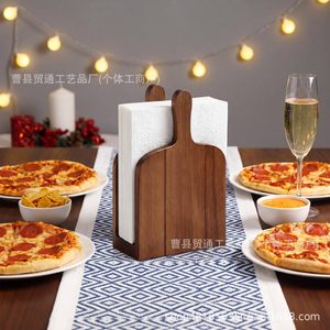 Portarrollos de madera con forma de tabla de cortar, organizador de escritorio, diseño moderno para mesa de comedor, dispensador de papel - Product Image 1
