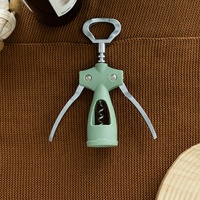 Tire-bouchon manuel en alliage de zinc vert menthe, ouvre-bouteille portable pour bar et dîner, cadeau