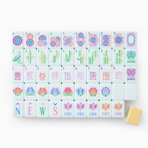 กระเบื้องไพ่นกกระจอกอเมริกันสีพาสเทลเหลือง-ชมพู-เขียว TK Luxury 166 ชิ้น กระเบื้องไพ่นกกระจอกอะคริลิคพารีสลายดอกไม้หลากสีสัน - Product Image 5