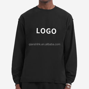 Vente en gros de sweatshirt de luxe à logo personnalisé de haute qualité Col rond épais en coton de qualité supérieure pour hommes sweatshirts en éponge française lavés à l'acide - Product Image 3
