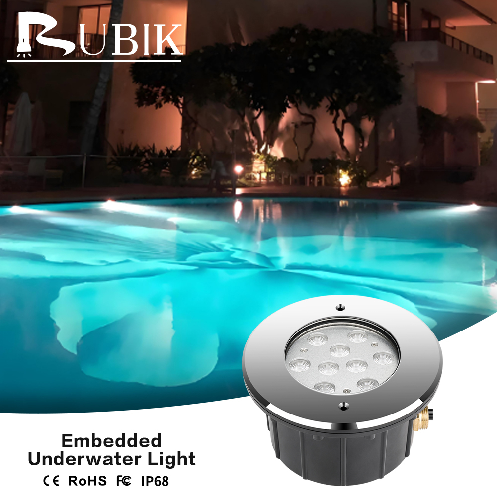 High Power 27W IP68 Waterproof Swimming Pool 316 Stainless Steel 170mm Height Warm White Blue LED Marine Light 12V 1200-1500