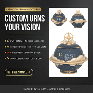 Custom Creative Planet Pet Urn <strong>Dogs</strong> Cats <strong>Ashes</strong> Handmade Galaxy Memorial Jars Biodegradable Durable Ceramic Customizable Keepsake - Product Image 1