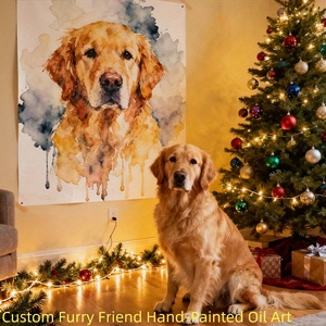 <span class=keywords><strong>Portrait</strong></span> d'animal de compagnie personnalisé peint à la main à l'huile |   Cadeau commémoratif pour votre animal de compagnie, chiens et chats, art personnalisé en fourrure pour bébé - Product Image 3