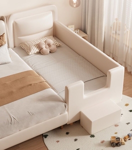 <span class=keywords><strong>Cama</strong></span> Empalmable de Madera Maciza para Niños <span class=keywords><strong>Cuna</strong></span> con Barandilla Ancha <span class=keywords><strong>Cama</strong></span> Empalmable de Dibujos Animados para Niño y Niñ<span class=keywords><strong>a</strong></span> - Product Image 4