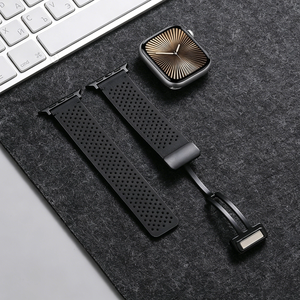 Bracelet de <span class=keywords><strong>montre</strong></span> en cuir respirant à boucle magnétique carrée creuse de 22 mm pour Apple Watch, GT5, S4, <span class=keywords><strong>Garmin</strong></span> 10 - Product Image 3