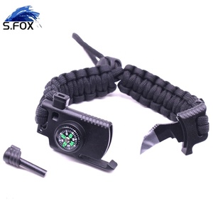 Pulsera Táctica de Supervivencia con Brújula y Cuchillo, para Campismo al Aire Libre, con Cordón de Paracaídas, Capacidad de 550 lb - Product Image 1
