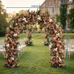 EG-AWA6 Guirlande de <span class=keywords><strong>mariage</strong></span> bohème rustique, arrangement floral automnal orange brûlé <span class=keywords><strong>pour</strong></span> décoration de tonnelle de jardin, <span class=keywords><strong>ensemble</strong></span> <span class=keywords><strong>pour</strong></span> cérémonie en extérieur - Product Image 6