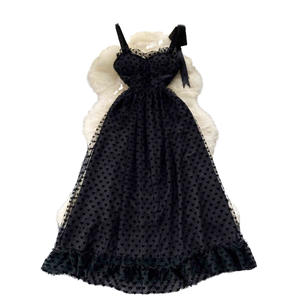 Nuovi Abiti Casual da Donna 2025 Primavera Estate Tinta Unita con Maniche a Sbuffo e Balze, Lunghezza Midi, Vita Impero, Traspirante, Stampa Digitale - Product Image 4
