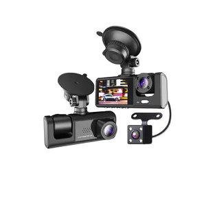Cámara de salpicadero para coche, Dashcam HD 1080P, 3 cámaras, detección de movimiento, sensor G, Monitor de aparcamiento 24H, dvr 170 FOV