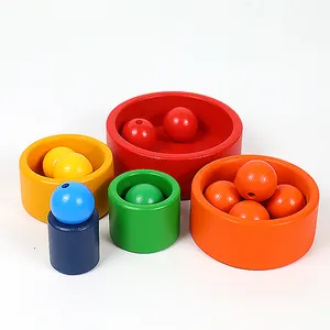 작은 나무 쌓기 교육 장난감 무지개 그릇 아기 나무 무지개 장난감 두뇌 게임 세트 쌓기 장난감
