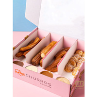 Boîte d'emballage jetable en papier pour churros, impression personnalisée, support à crêpes, cônes en papier en forme de V pour frites, support à glaces