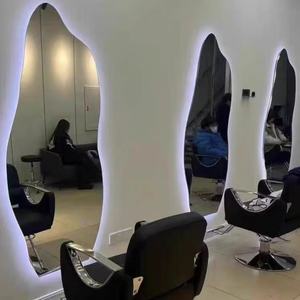 Artistic Irregular Salon Mirror Station with <b>LED</b> Lighting - Product Image 5