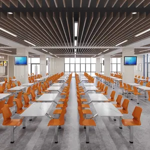 Restaurante de lujo comedor muebles escuela cafetería mesa y silla personal de oficina cantina 4 plazas multicapa juego de mesa - Product Image 1