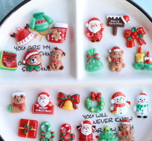 Mini Adornos Navideños para Manualidades, Decoración <span class=keywords><strong>de</strong></span> Pasteles, Cabujones <span class=keywords><strong>de</strong></span> Resina Planos Transparentes, Pintados a Mano, con Diseño Artístico <span class=keywords><strong>de</strong></span> Árbol, Reno y <span class=keywords><strong>Muñeco</strong></span> <span class=keywords><strong>de</strong></span> <span class=keywords><strong>Nieve</strong></span> - Product Image 5