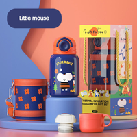 Bouteille d'eau isotherme en acier inoxydable 316 pour enfants, ensemble cadeau en gros, 450 ml, tasse thermos portable avec paille