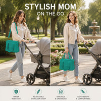 Sac à langer en néoprène, sac de maman, grand sac pour bébé avec sangle réglable et séparateur en maille pour les voyages