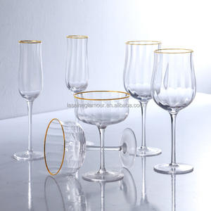 Verre à vin rouge rayé de style <span class=keywords><strong>scandinave</strong></span> européen moderne, écologique, coloré, électro-plaqué, soufflé à la main, 201-300 ml, pour cocktails - Product Image 1