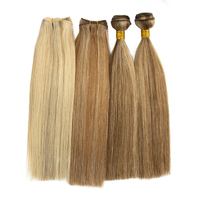 Extensions de cheveux naturels colorés, lisses et soyeux, brillants, alignés aux cuticules, sans nœuds, pour tissage