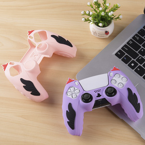 <b>Ps5</b> Silicone <b>Controller</b> Sleeve Flame Design Anti Slip Protective Case For <b>Ps5</b> Gamepad White Pink <b>Red</b> Blue Black Purple - Product Image 2
