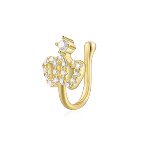 Anillo de Nariz con Corona de Diseño Cz de CANNER para Mujer, Sin Perforación, Ajustable, en Forma de U, Anillo de Nariz con Corona de Reina, Joyería - Product Image 6