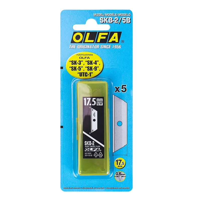OLFA Japan自動リバウンドユーティリティナイフSKB-2 | 紙の開梱と切断用の5Bステンレス鋼ブレード安全クラフトナイフ