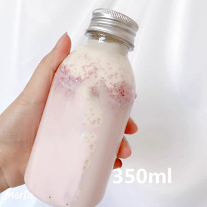 Bouteille de boisson en PET épaissi de 350 ml avec col en aluminium et couvercle fileté pour les chaînes de magasins, idéale pour le thé au lait, le yaourt, le jus, les boissons à base de <span class=keywords><strong>mannan</strong></span> de branches de peuplier - Product Image 3